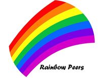A stylised rainbow flag, captioned 
