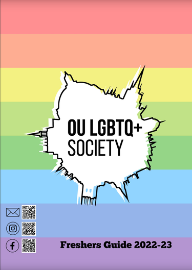 Front cover of the 2022-2023 LGBTQ+ Society Freshers Guide