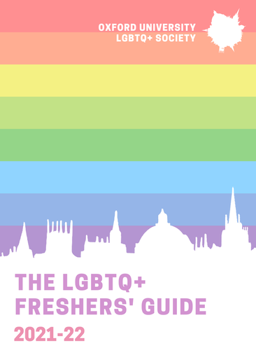 Front cover of the 2021-2022 LGBTQ+ Society Freshers Guide